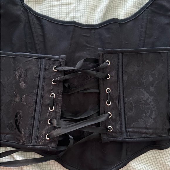 Plus Size Black Crop Corset Top - Picture 5 of 5